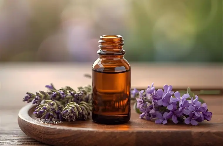 クラリーセージの精油瓶とハーブの写真｜ベッドサイドに置かれたハーブティーと精油瓶

女性の手がハーブをティーポットに入れる瞬間

落ち着いた夜の照明、温もりのある色味