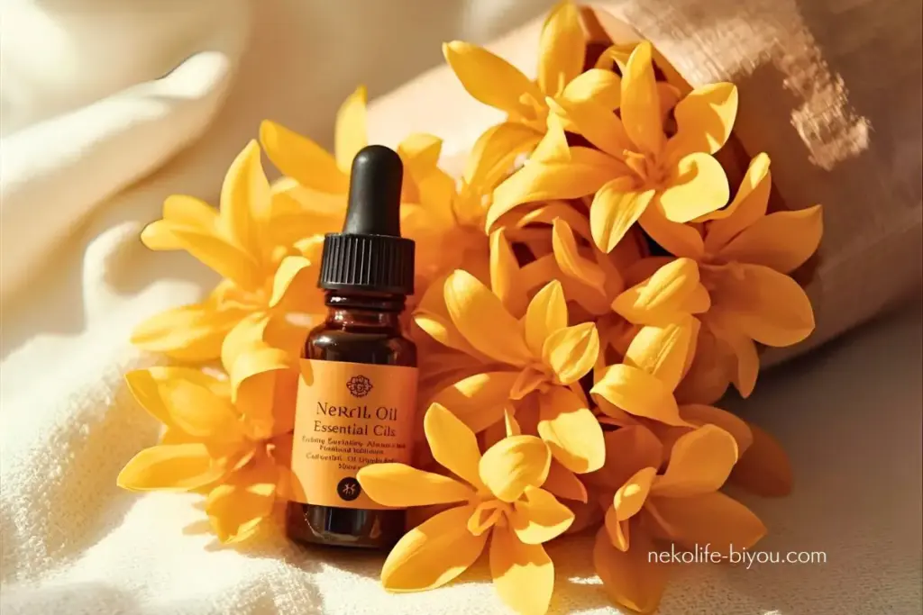 ネロリの精油ボトルの写真｜ネロリ精油の効果と使い方｜不安をほどき、心をやわらかく整える夜の香り